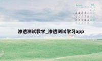 渗透测试教学_渗透测试学习app