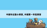 中国年纪最小黑客_中国第一年轻黑客