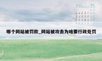 哪个网站被罚款_网站被攻击为啥要行政处罚