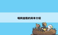 暗网连载的简单介绍