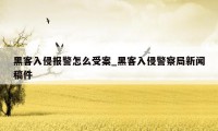 黑客入侵报警怎么受案_黑客入侵警察局新闻稿件