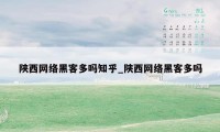 陕西网络黑客多吗知乎_陕西网络黑客多吗