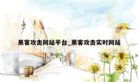 黑客攻击网站平台_黑客攻击实时网站