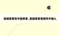 美国黑客和中国黑客_美国黑客很弱吗中国人