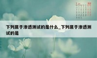 下列属于渗透测试的是什么_下列属于渗透测试的是