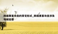 网络黑客攻击的常见形式_网络黑客攻击涉及领域犯罪