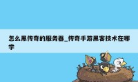 怎么黑传奇的服务器_传奇手游黑客技术在哪学