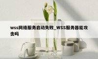 wss网络服务启动失败_WSS服务器能攻击吗