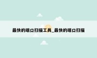 最快的端口扫描工具_最快的端口扫描