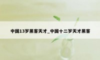 中国13岁黑客天才_中国十二岁天才黑客