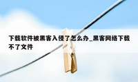 下载软件被黑客入侵了怎么办_黑客网络下载不了文件