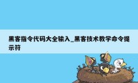 黑客指令代码大全输入_黑客技术教学命令提示符