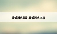 渗透测试思路_渗透测试11篇