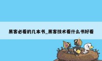 黑客必看的几本书_黑客技术看什么书好看