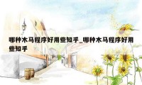 哪种木马程序好用些知乎_哪种木马程序好用些知乎