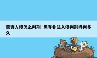 黑客入侵怎么判刑_黑客非法入侵判刑吗判多久