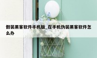假装黑客软件手机版_在手机伪装黑客软件怎么办