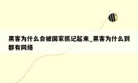 黑客为什么会被国家抓记起来_黑客为什么到都有网络
