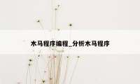 木马程序编程_分析木马程序