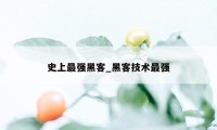史上最强黑客_黑客技术最强