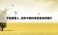 中国黑客人_拯救中国的黑客是谁呀图片